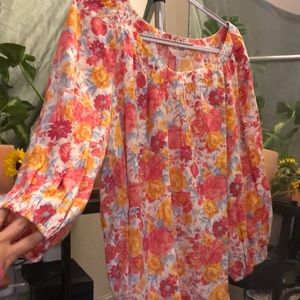 Lauren Conrad floral peasant top xxl